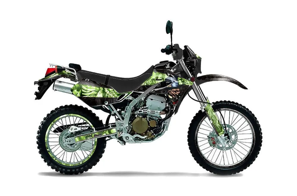 Kawasaki KLX250 Dirt Bike Graphic Kit - 2004-2007 Mad Hatter Green