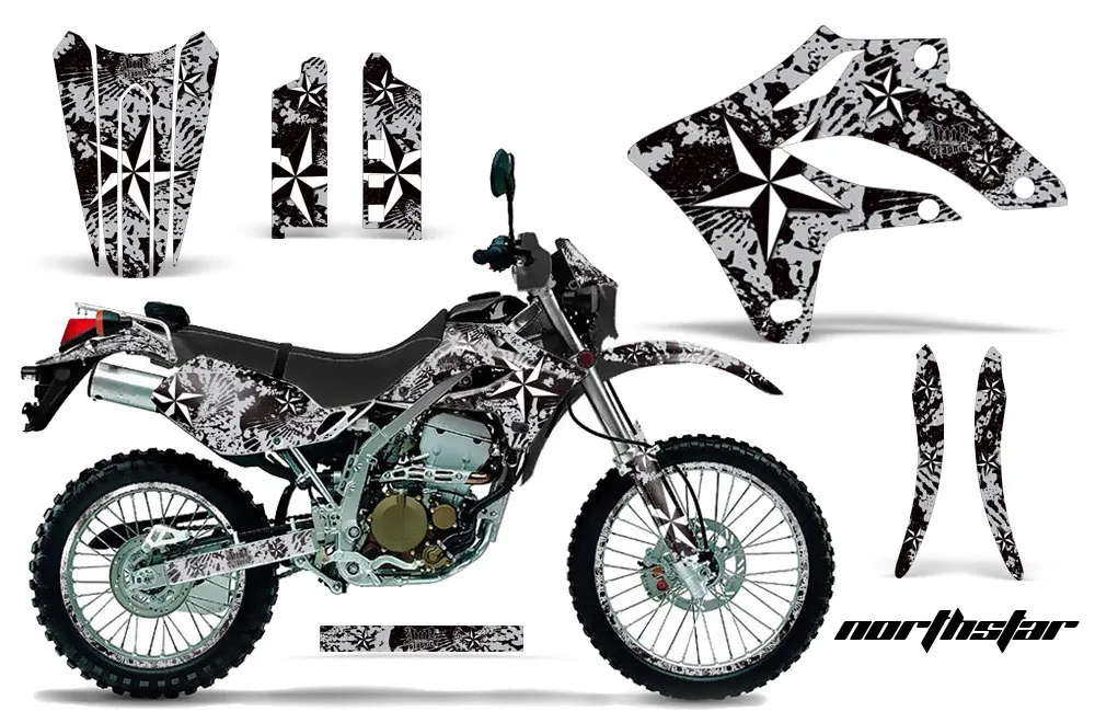 Kawasaki KLX250 Dirt Bike Graphic Kit - 2004-2007 NorthStar White