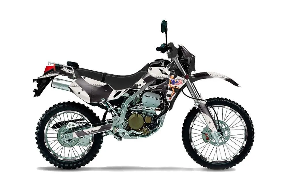 Kawasaki KLX250 Dirt Bike Graphic Kit - 2004-2007 T Bomber Black