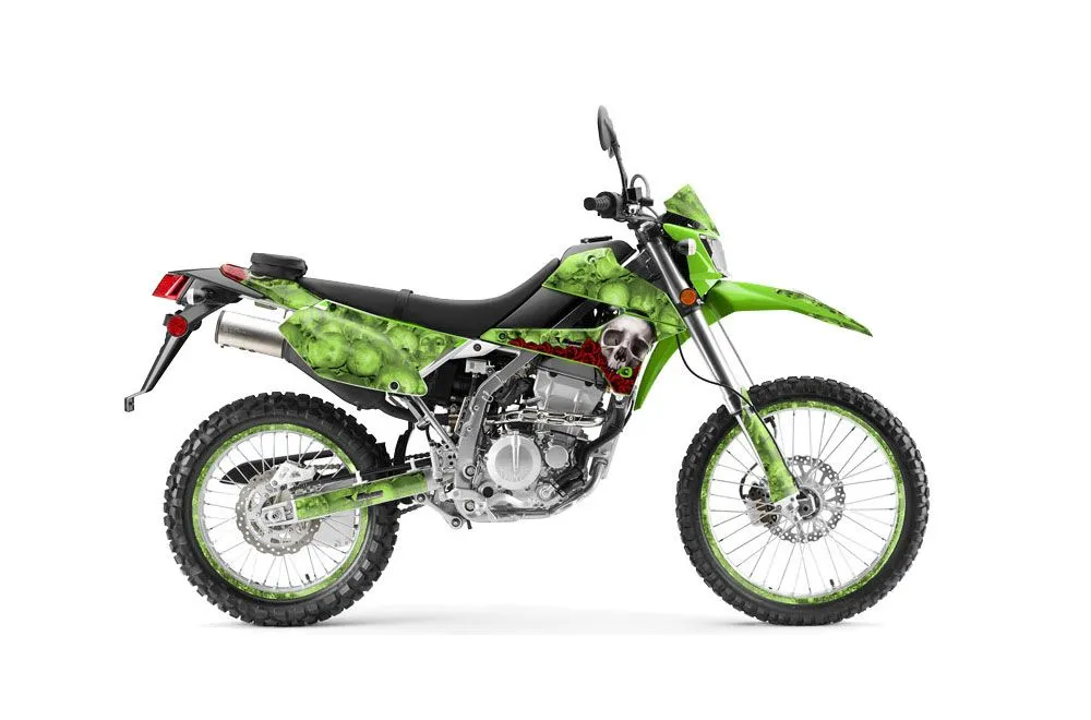 Kawasaki KLX250 Enduro Dirt Bike Graphic Kit - 2008-2018 Bone Collector Green