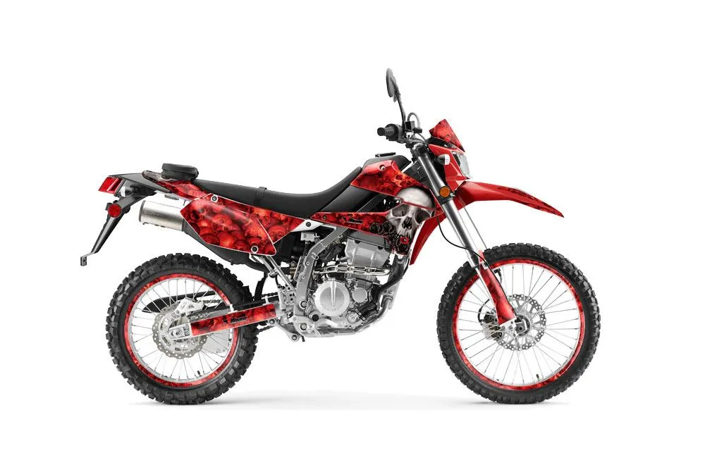 Kawasaki KLX250 Enduro Dirt Bike Graphic Kit - 2008-2018 Bone Collector Red