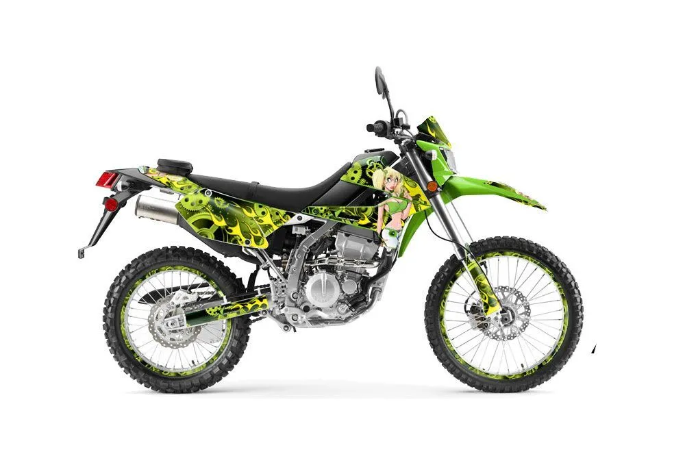 Kawasaki KLX250 Enduro Dirt Bike Graphic Kit - 2008-2018 Motorhead Mandy Green