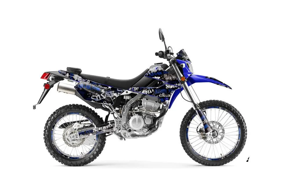 Kawasaki KLX250 Enduro Dirt Bike Graphic Kit - 2008-2018 Silver Star - Silverhaze Blue