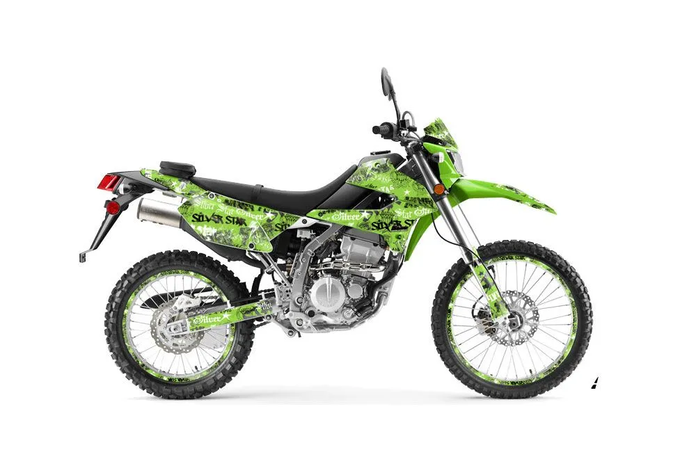 Kawasaki KLX250 Enduro Dirt Bike Graphic Kit - 2008-2018 Silver Star - Silverhaze Green