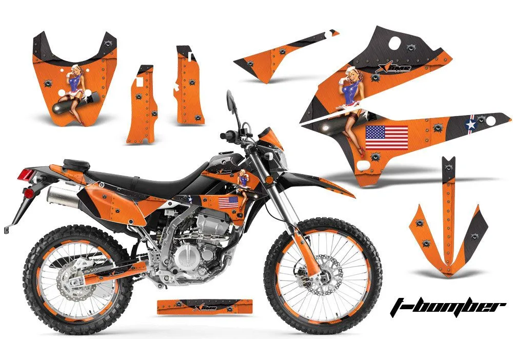 Kawasaki KLX250 Enduro Dirt Bike Graphic Kit - 2008-2018 T Bomber Orange