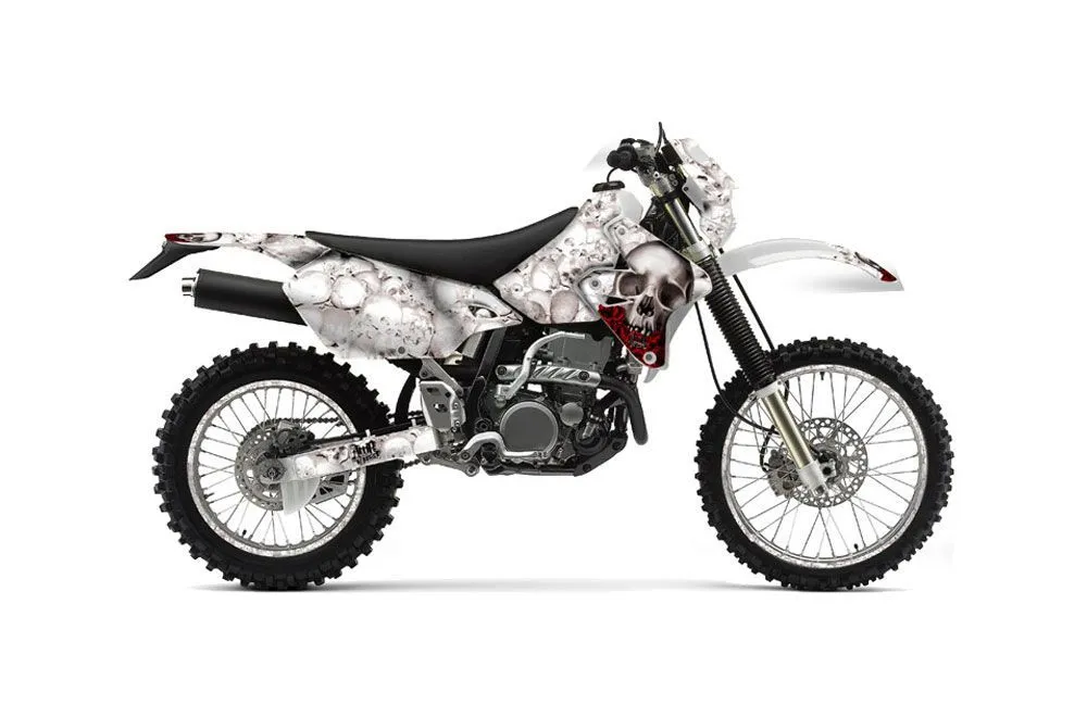 Kawasaki KLX400 Dirt Bike Graphic Kit - 2000-2016 Bone Collector White