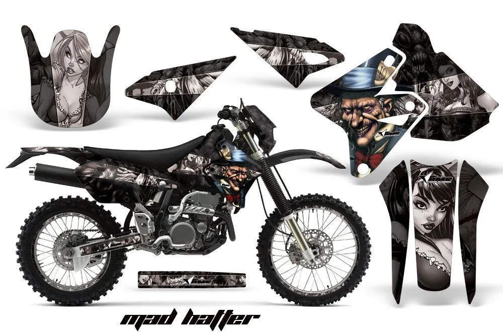 Kawasaki KLX400 Dirt Bike Graphic Kit - 2000-2016 Mad Hatter Black