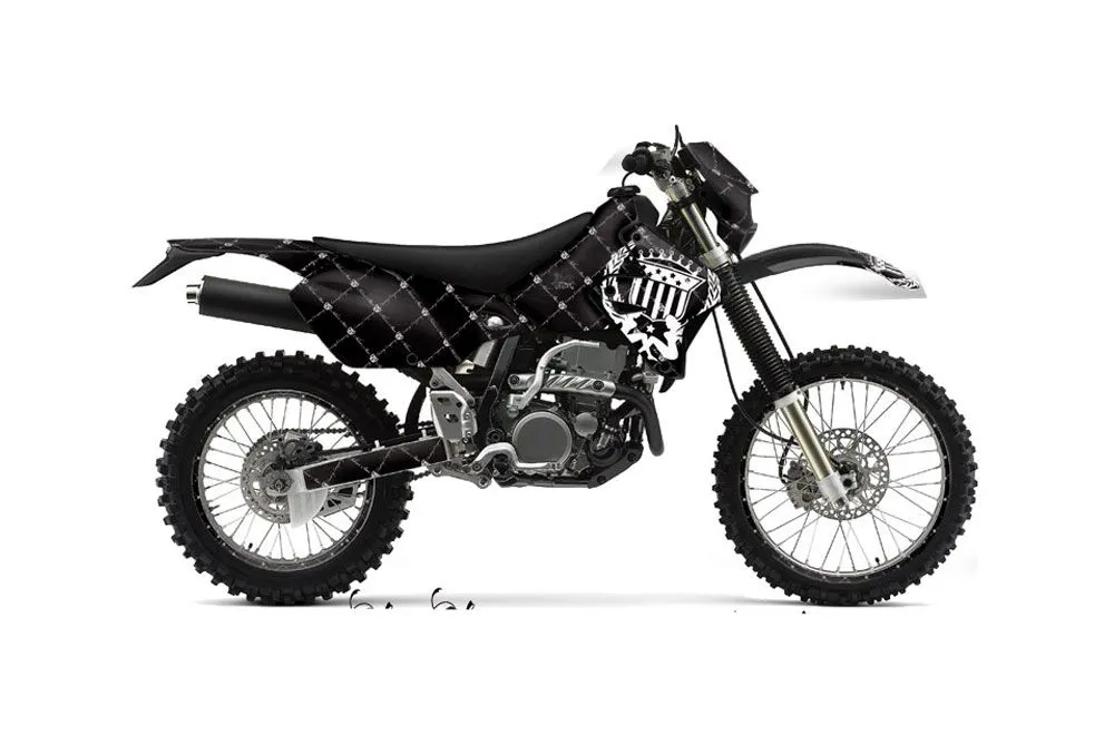 Kawasaki KLX400 Dirt Bike Graphic Kit - 2000-2016 Silver Star - Reloaded Black