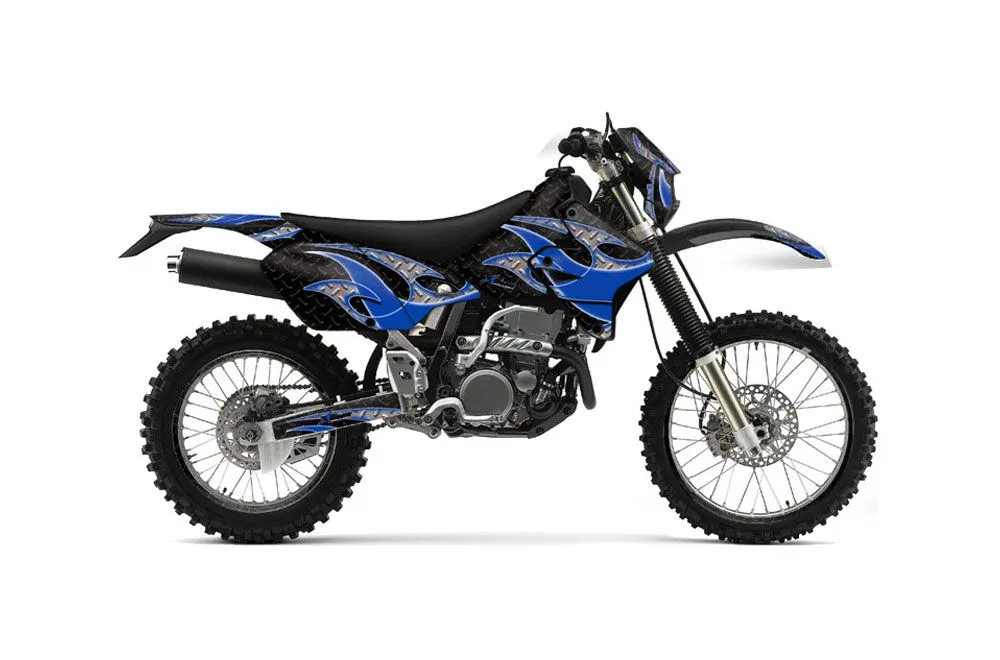 Kawasaki KLX400 Dirt Bike Graphic Kit - 2000-2016 Tribal Flames Blue