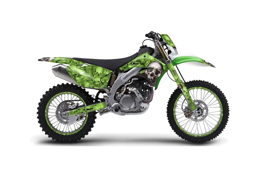 Kawasaki KLX450 Enduro Dirt Bike Graphic Kit - 2008-2022 Bone Collector Green