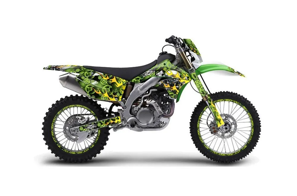 Kawasaki KLX450 Enduro Dirt Bike Graphic Kit - 2008-2022 Motorhead Green