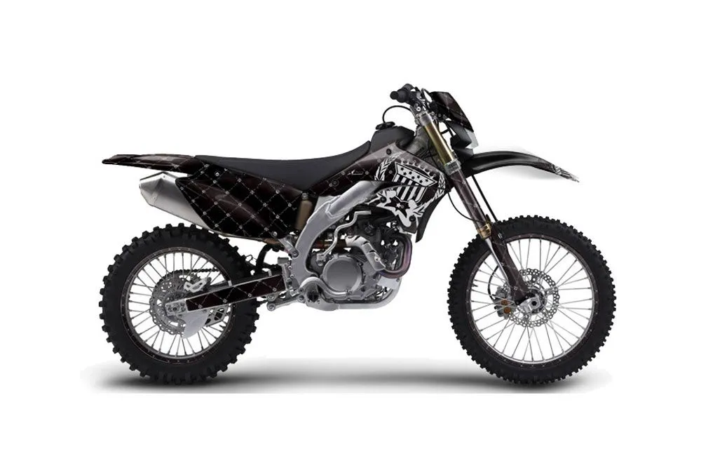 Kawasaki KLX450 Enduro Dirt Bike Graphic Kit - 2008-2022 Silver Star - Reloaded Black