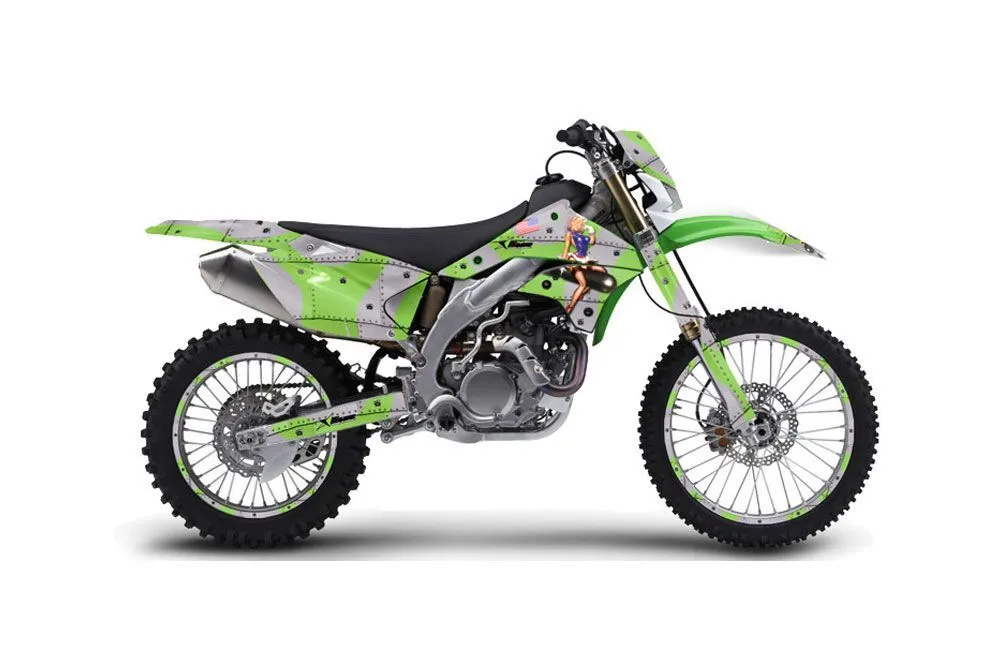 Kawasaki KLX450 Enduro Dirt Bike Graphic Kit - 2008-2022 T Bomber Green