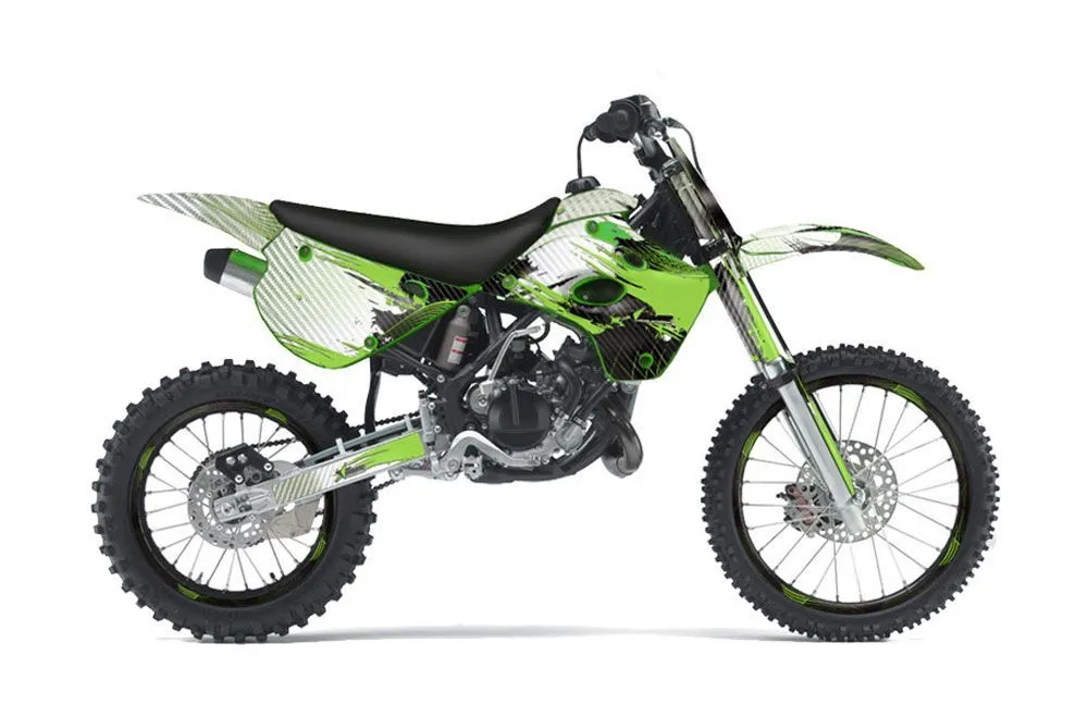 Kawasaki KX100 Dirt Bike Graphic Kit - 1995-1997 Carbon X Green
