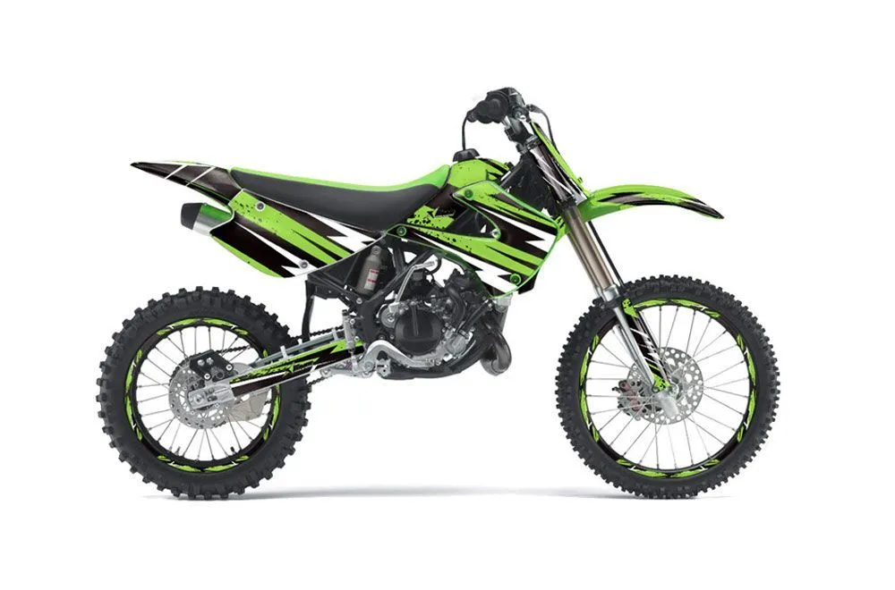 Kawasaki KX100 Dirt Bike Graphic Kit - 2001-2013 Attack Green