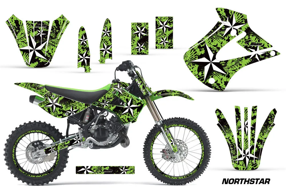 Kawasaki KX100 Dirt Bike Graphic Kit - 2001-2013 NorthStar Green