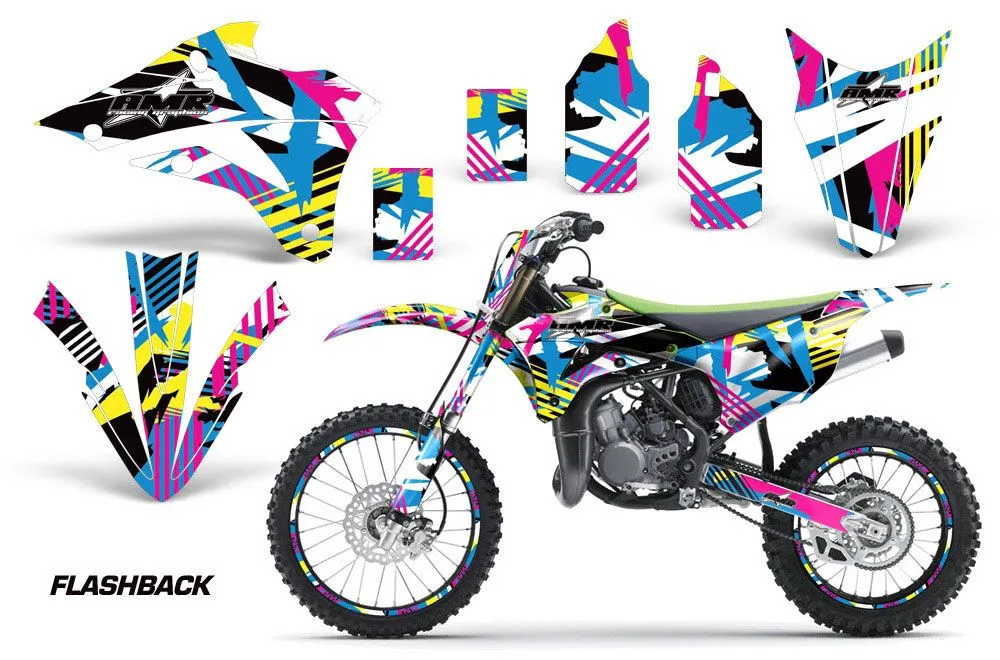 Kawasaki KX100 Dirt Bike Graphic Kit - 2014-2021 Flashback