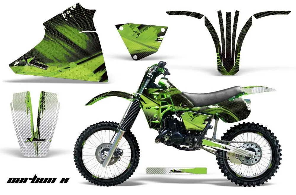Kawasaki KX125 Dirt Bike Graphic Kit - 1983-1985 Carbon X Green