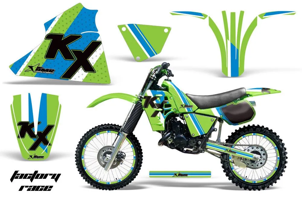 Kawasaki KX125 Dirt Bike Graphic Kit - 1983-1985 Factory Race Green