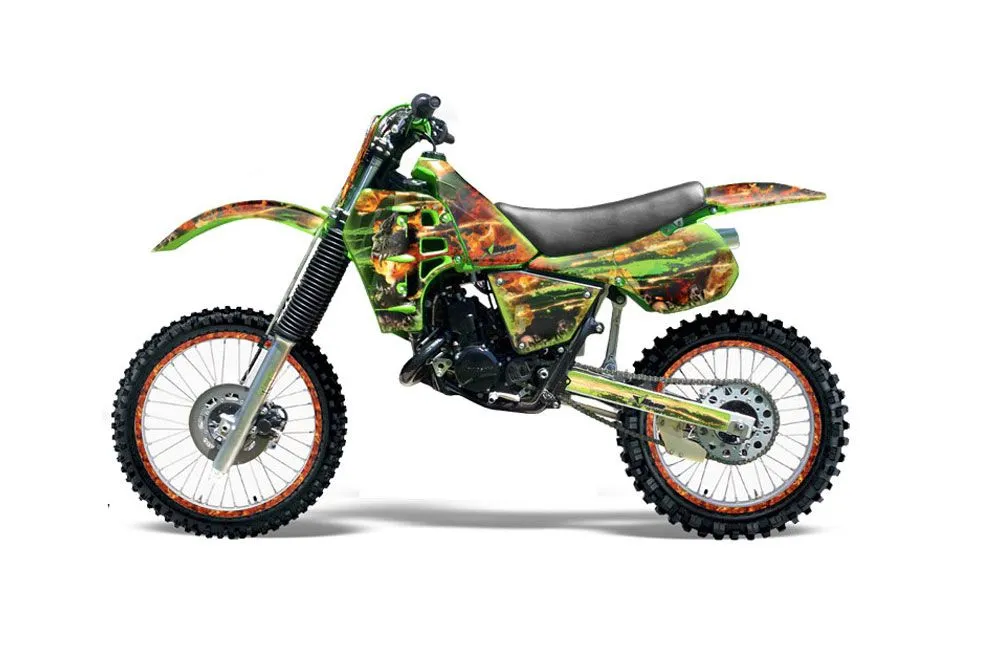 Kawasaki KX125 Dirt Bike Graphic Kit - 1983-1985 Firestorm Green