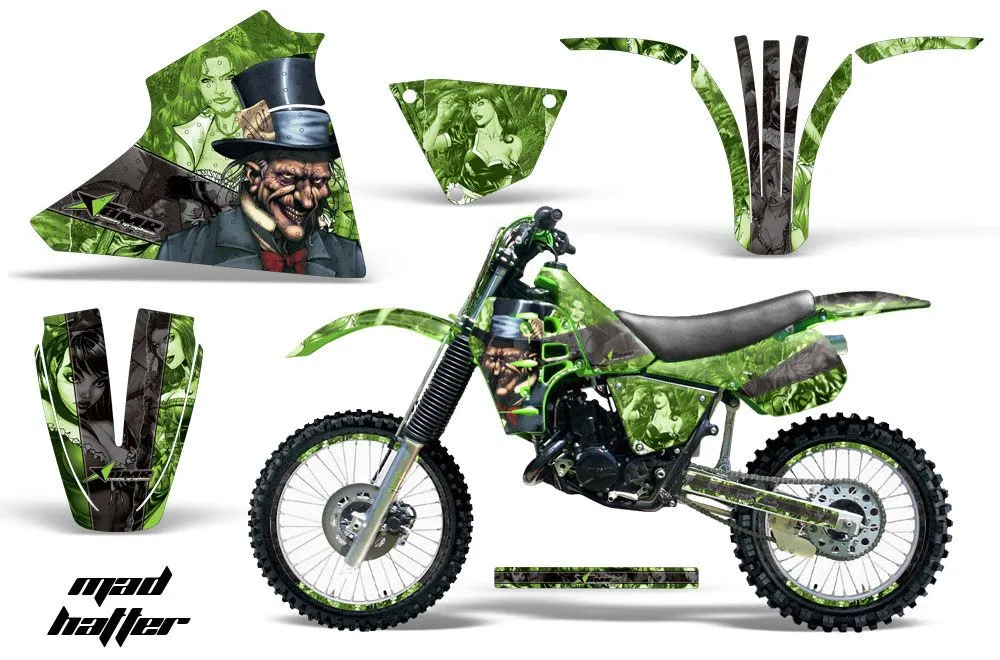 Kawasaki KX125 Dirt Bike Graphic Kit - 1983-1985 Mad Hatter Green