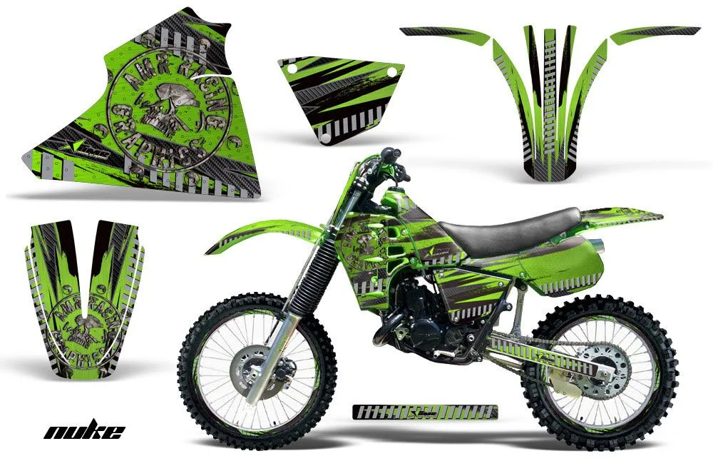 Kawasaki KX125 Dirt Bike Graphic Kit - 1983-1985 Nuke Green