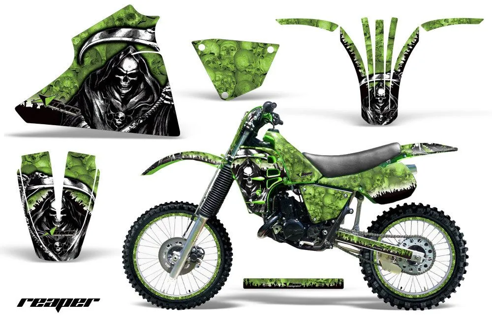 Kawasaki KX125 Dirt Bike Graphic Kit - 1983-1985 Reaper Green