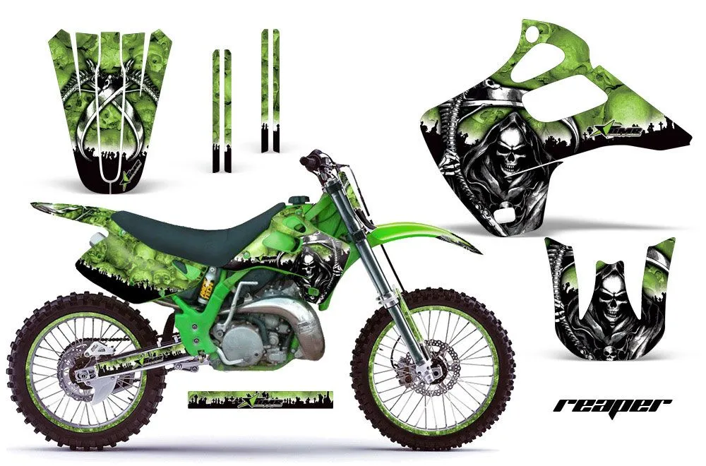 Kawasaki KX125 Dirt Bike Graphic Kit - 1992-1993 Reaper Green