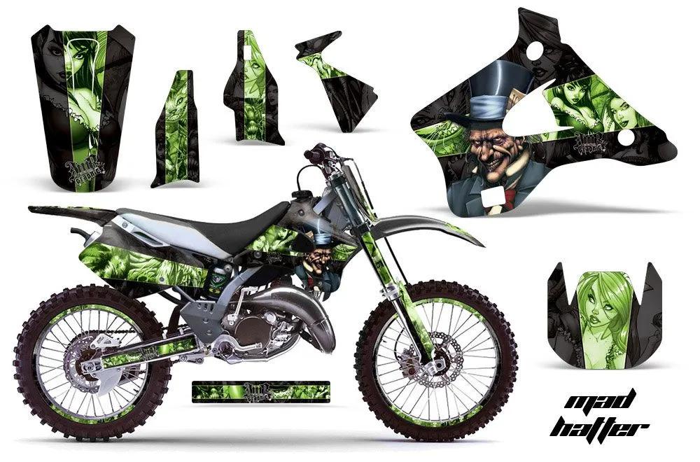 Kawasaki KX125 Dirt Bike Graphic Kit - 1994-1998 Mad Hatter Black