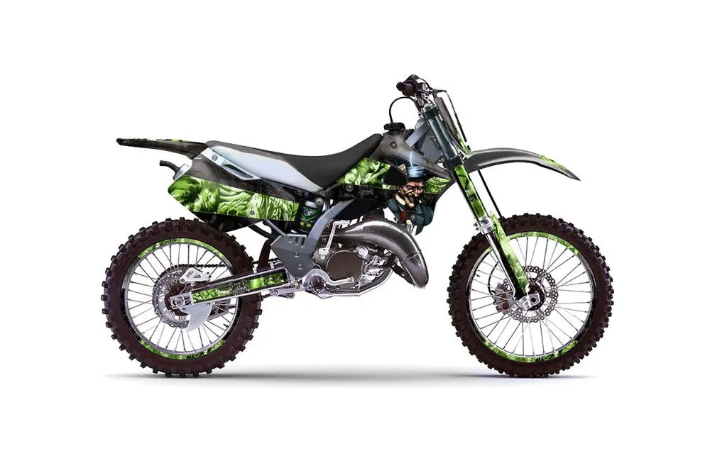 Kawasaki KX125 Dirt Bike Graphic Kit - 1994-1998 Mad Hatter Black