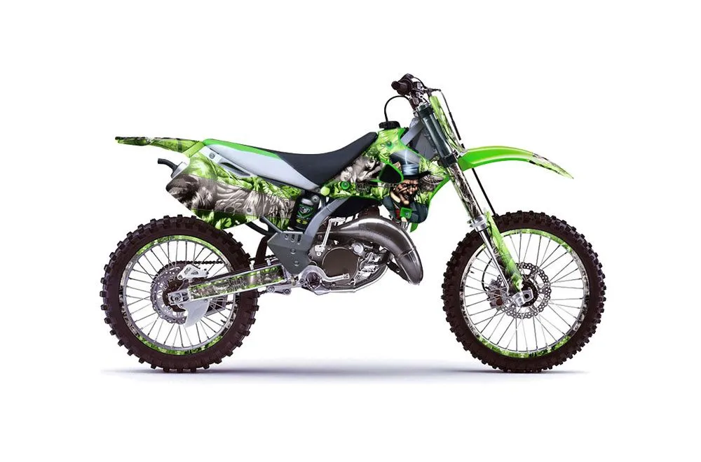 Kawasaki KX125 Dirt Bike Graphic Kit - 1994-1998 Mad Hatter Green
