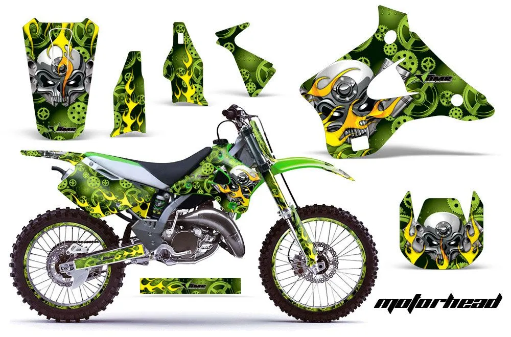 Kawasaki KX125 Dirt Bike Graphic Kit - 1994-1998 Motorhead Green
