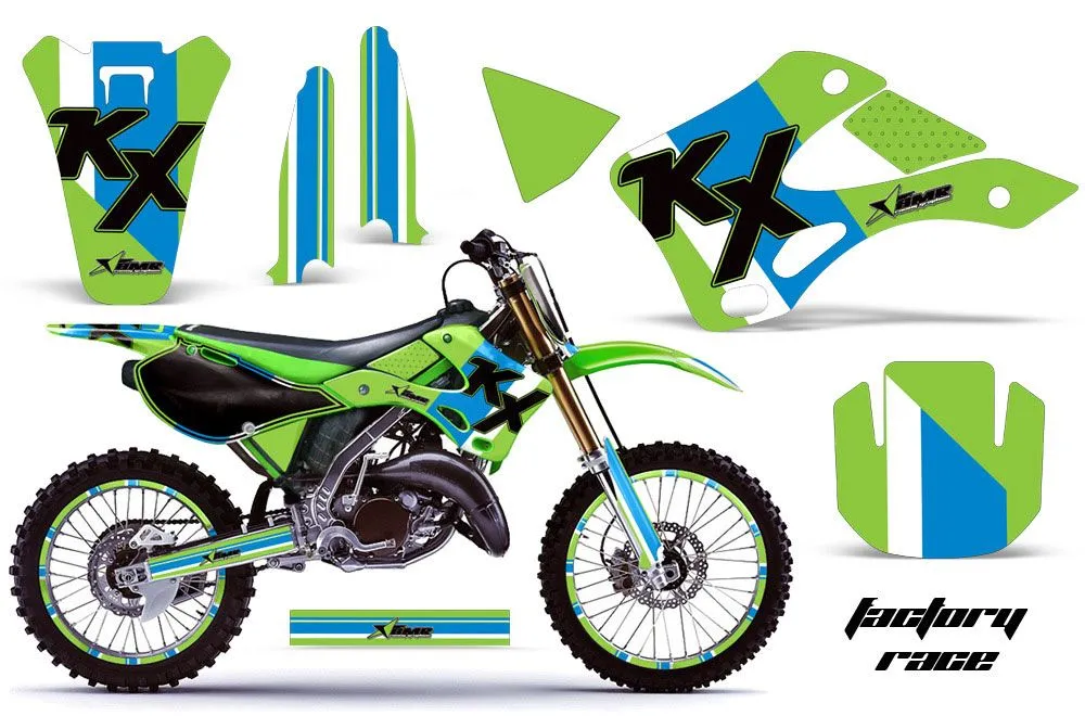 Kawasaki KX125 Dirt Bike Graphic Kit - 1999-2002 Factory Race Green