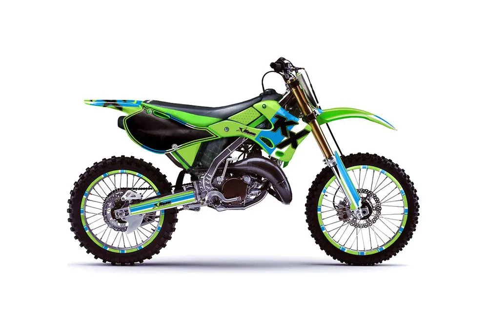 Kawasaki KX125 Dirt Bike Graphic Kit - 1999-2002 Factory Race Green