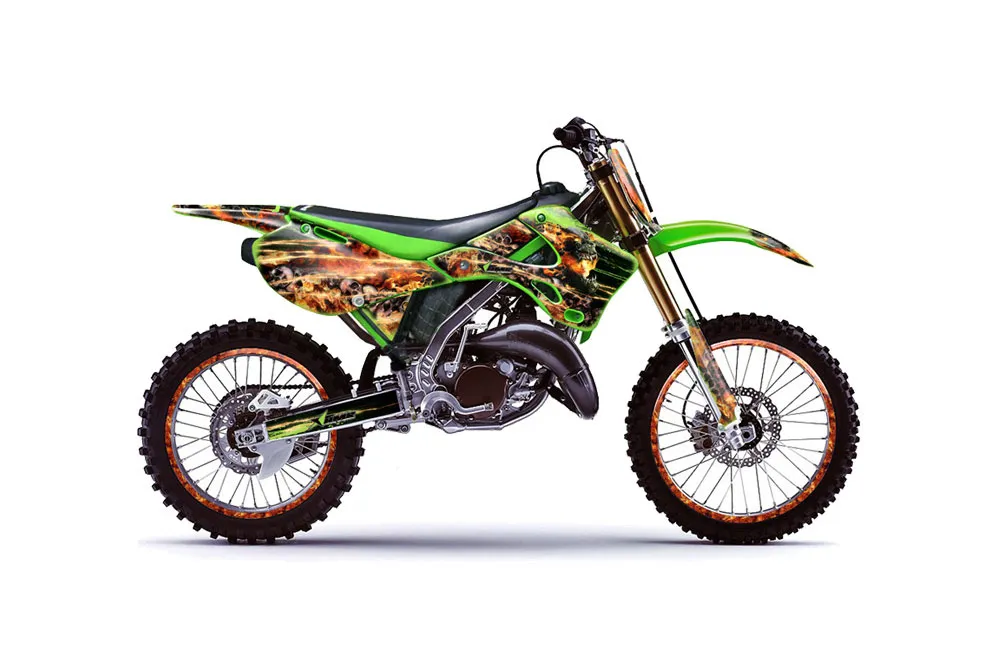 Kawasaki KX125 Dirt Bike Graphic Kit - 1999-2002 Firestorm Green