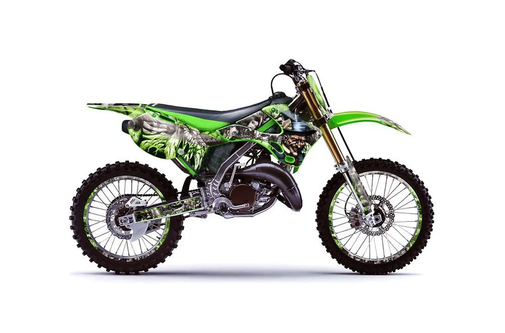 Kawasaki KX125 Dirt Bike Graphic Kit - 1999-2002 Mad Hatter Green