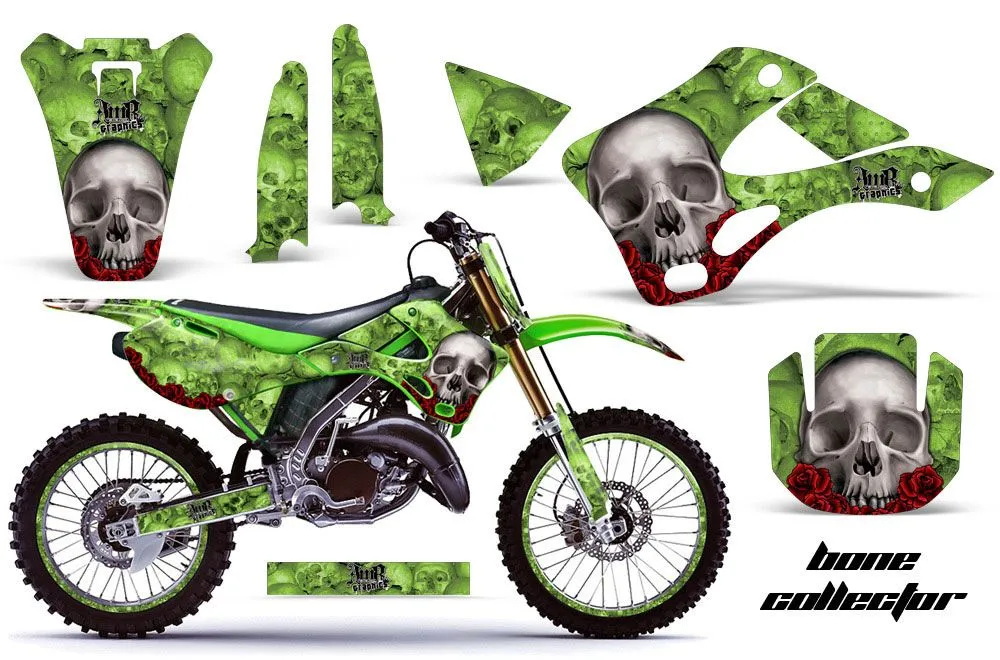 Kawasaki KX125 Dirt Bike Graphic Kit - 1999-2002 Reaper Green