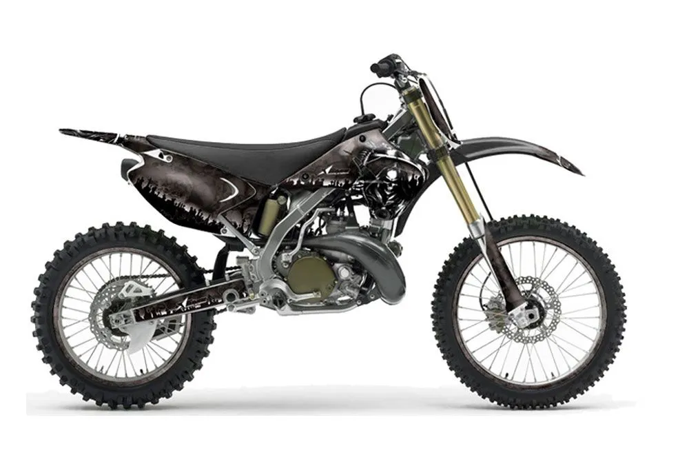 Kawasaki KX125 Dirt Bike Graphic Kit - 2003-2016 Reaper Black