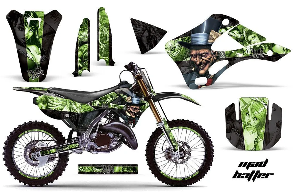 Kawasaki KX250 Dirt Bike Graphic Kit - 1999-2002 Mad Hatter Black