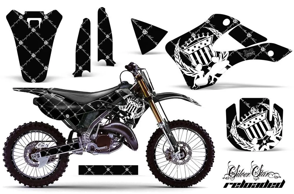 Kawasaki KX250 Dirt Bike Graphic Kit - 1999-2002 Silver Star - Reloaded White