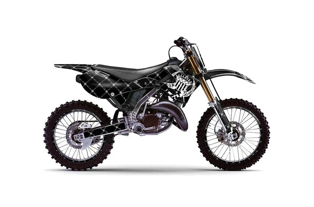 Kawasaki KX250 Dirt Bike Graphic Kit - 1999-2002 Silver Star - Reloaded White