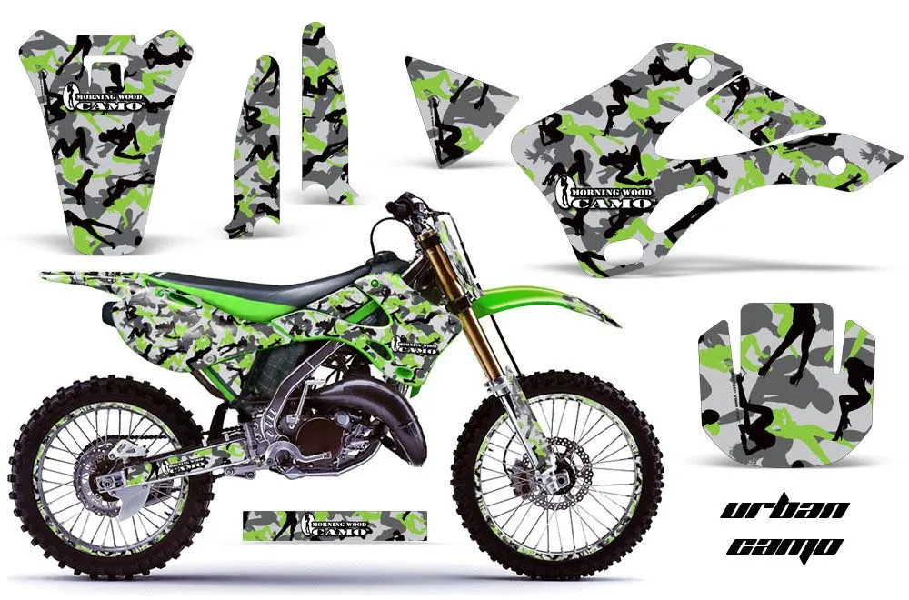 Kawasaki KX250 Dirt Bike Graphic Kit - 1999-2002 Urban Camo Green