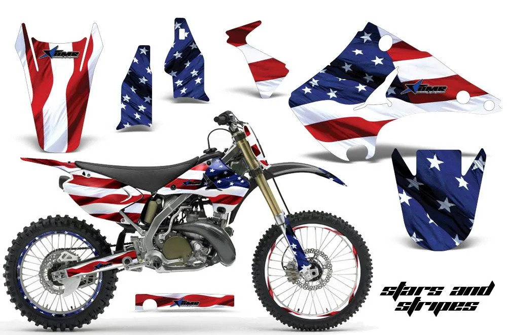 Kawasaki KX250 Dirt Bike Graphic Kit - 2003-2016 Stars and Stripes Red White & Blue