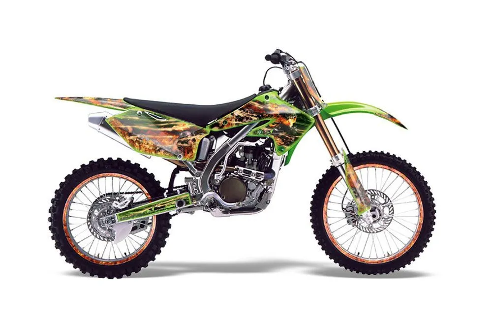 Kawasaki KX250F Dirt Bike Graphic Kit - 2004-2005 Firestorm Green