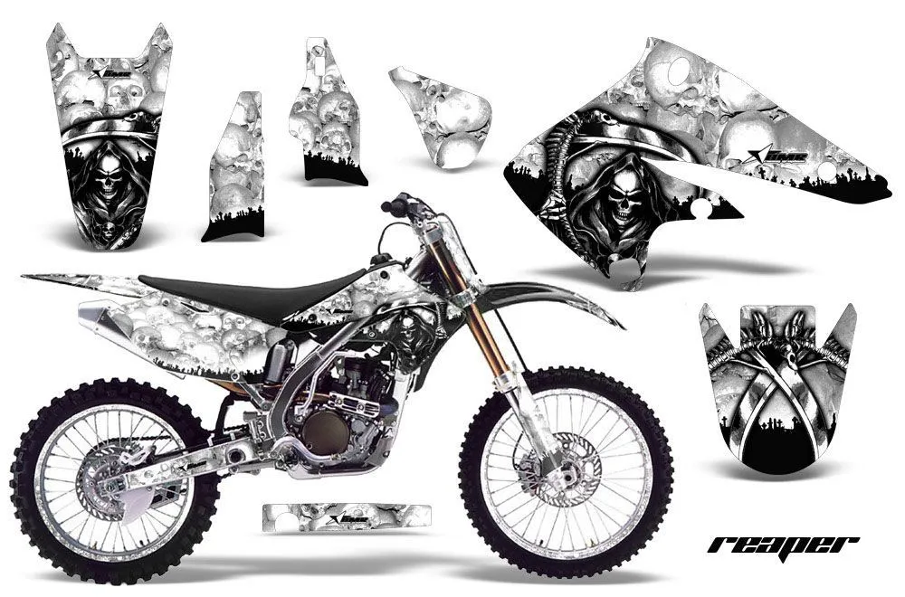 Kawasaki KX250F Dirt Bike Graphic Kit - 2004-2005 Reaper White