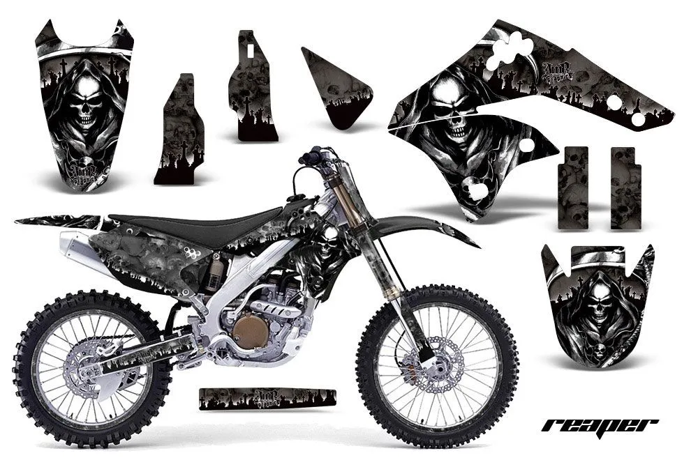 Kawasaki KX250F Dirt Bike Graphic Kit - 2006-2008 Reaper Black