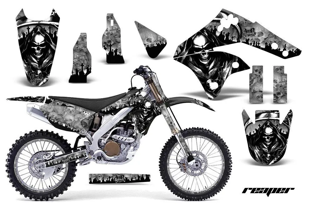 Kawasaki KX250F Dirt Bike Graphic Kit - 2006-2008 Reaper Silver
