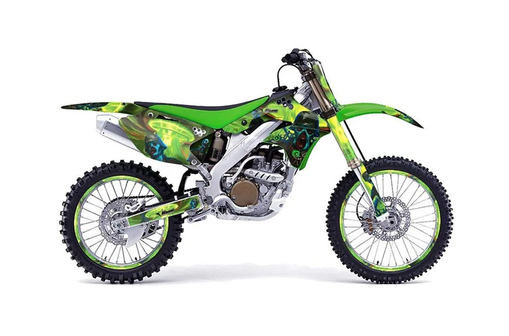 Kawasaki KX250F Dirt Bike Graphic Kit - 2006-2008 Zombie Trooper Green