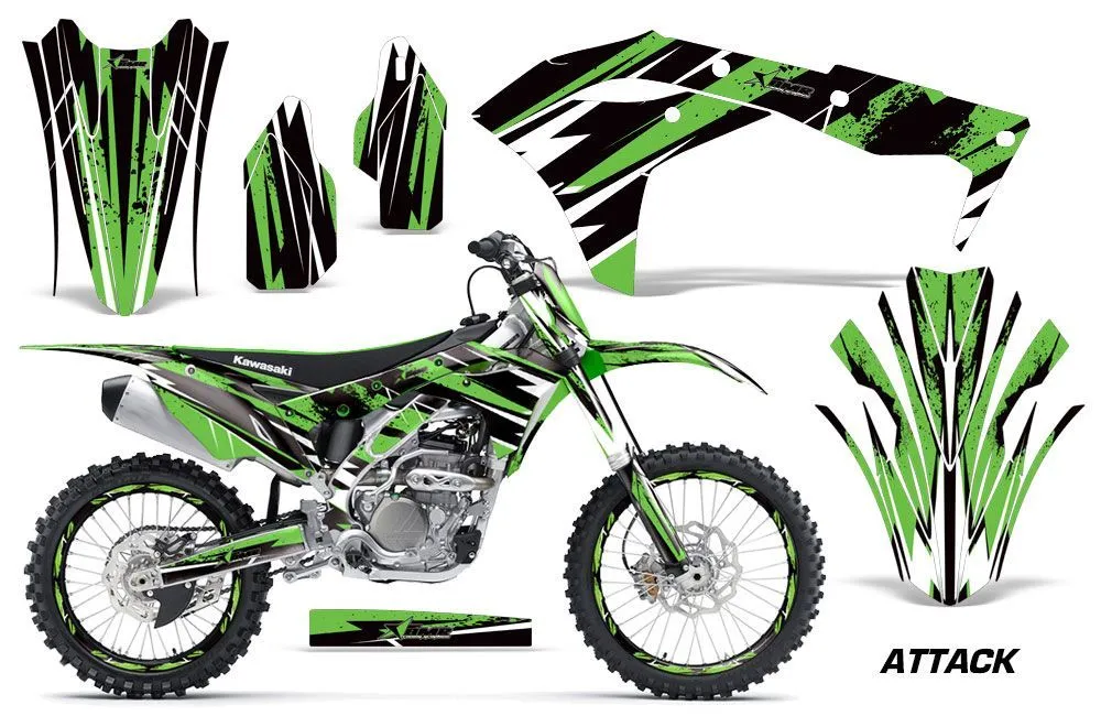 Kawasaki KX250F Dirt Bike Graphic Kit - 2017-2018 Attack Green