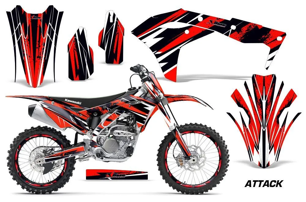 Kawasaki KX250F Dirt Bike Graphic Kit - 2017-2018 Attack Red